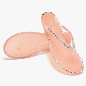 Luffymomo Nude bling flip flops women's size 9